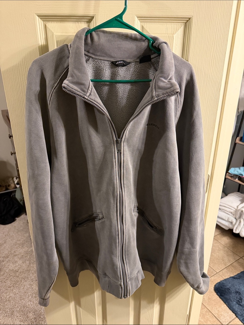 Merrell Men's Light Gray Full-Zip Fleece Jacket